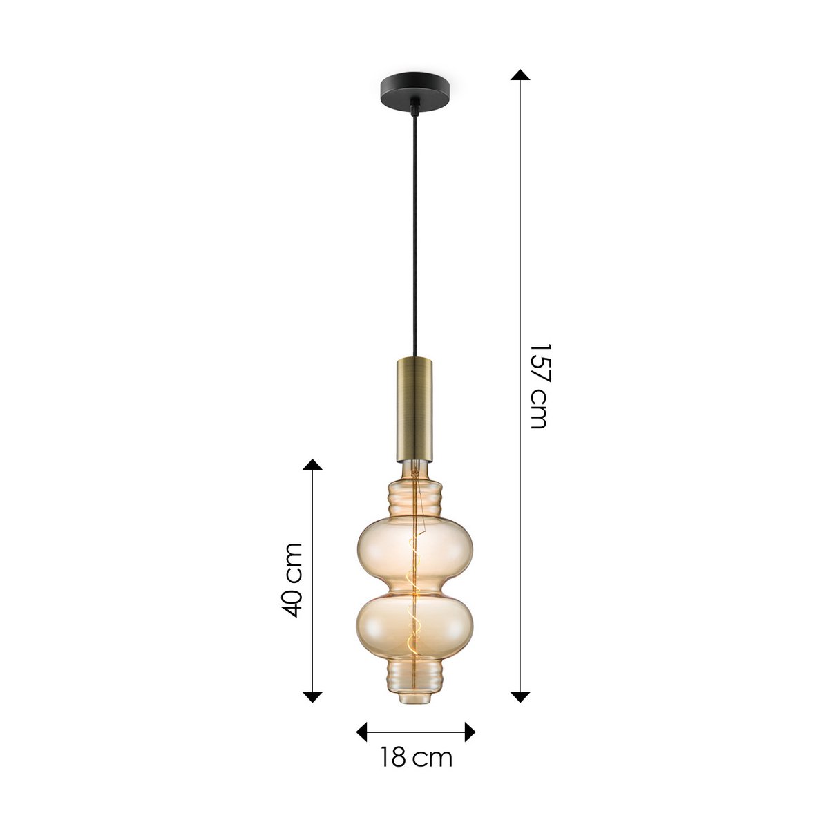 Home Sweet Home lampa wisząca brązowa Saga Diabolo - G180 ściemnialna E27 bursztynowa