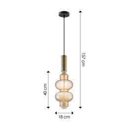 Home Sweet Home lampa wisząca brązowa Saga Diabolo - G180 ściemnialna E27 bursztynowa