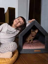 Pethome Idealny domek dla psa i kota - ciemnoszary/recykling