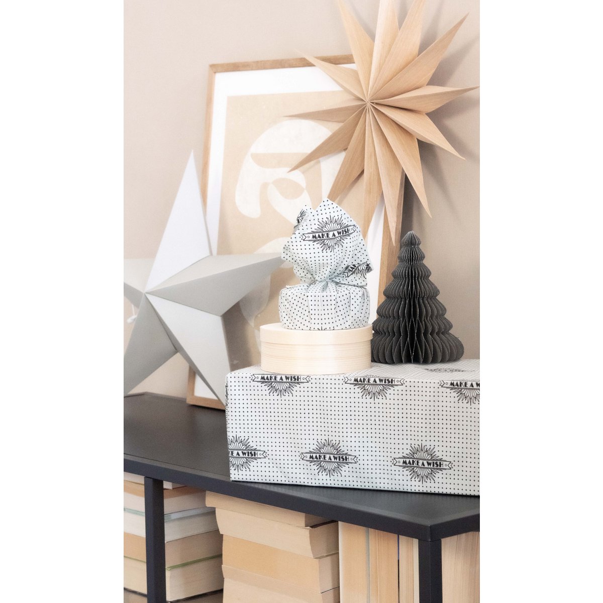 Furoshiki-Geschenkpapier „Wünsche dir etwas“ – Geschenkpapier aus Stoff