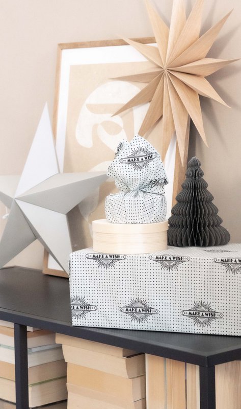 Furoshiki-Geschenkpapier „Wünsche dir etwas“ – Geschenkpapier aus Stoff