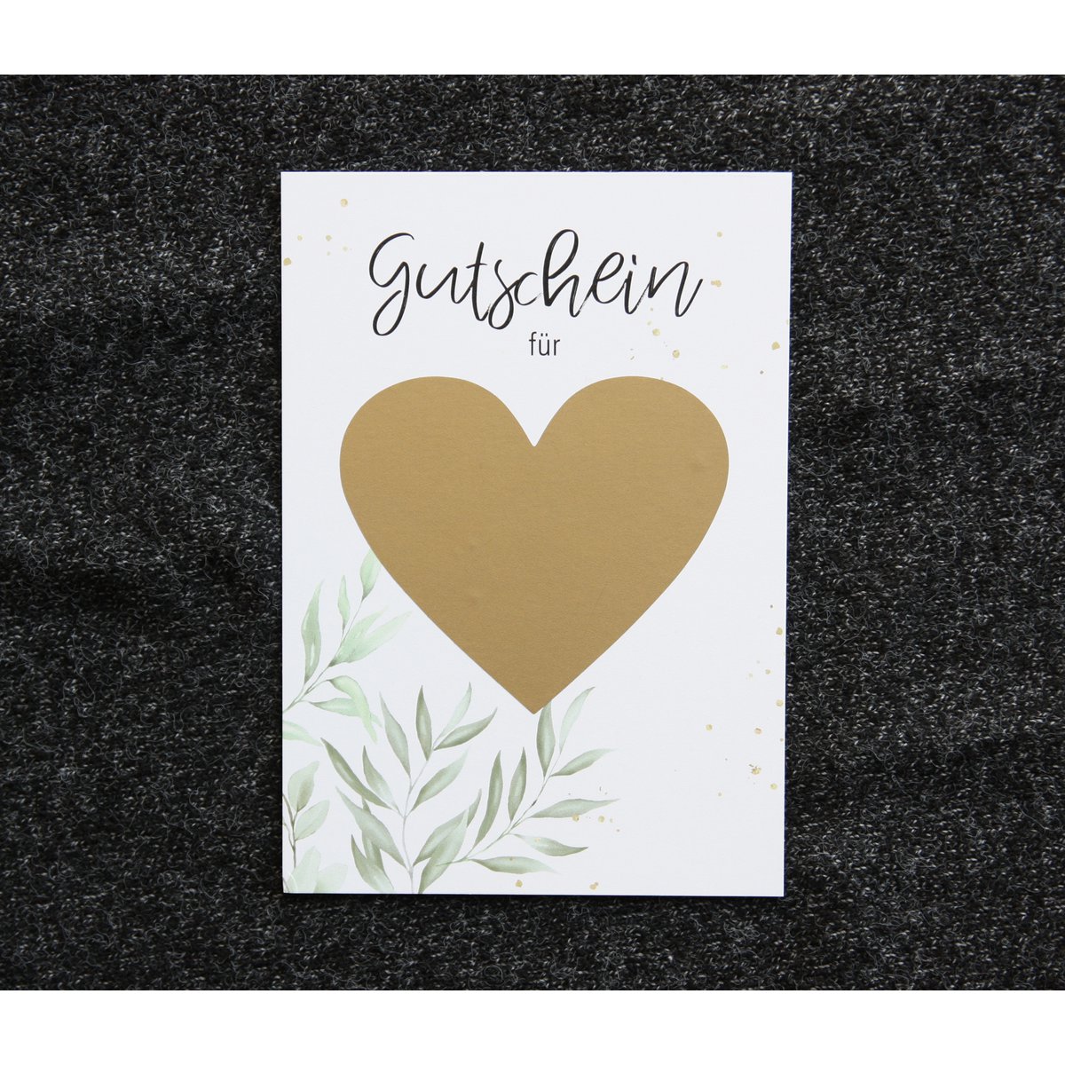 Gutschein mit Rubbelherz, Greenery, Geschenkidee, Zeit schenken, individuell, persönlich, Muttertag, Vatertag