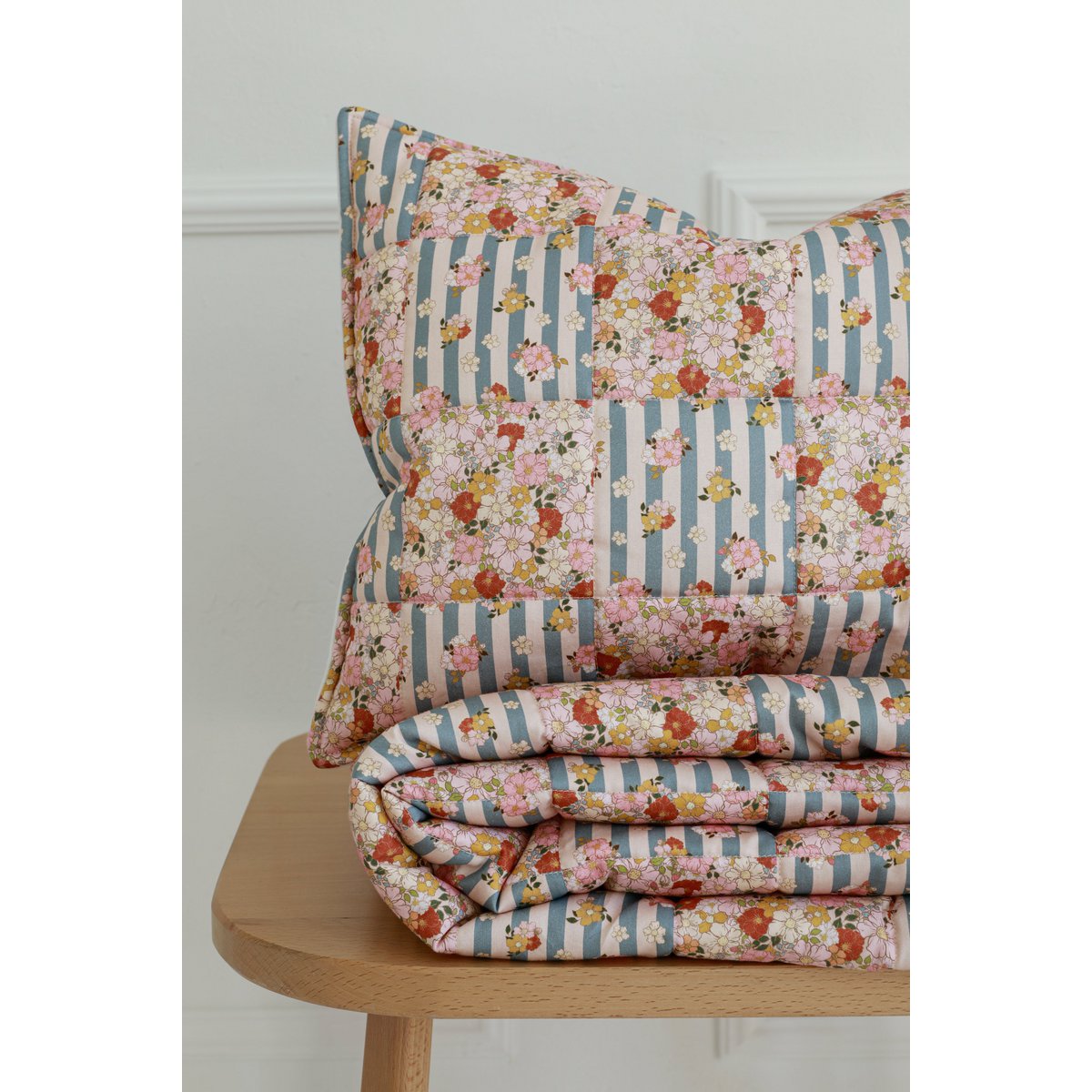 Ensemble de literie matelassée en coton pour les enfants «Garden d'été» - conception patchwork, petite taille