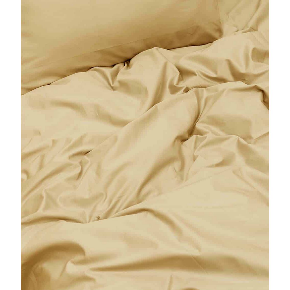Satijnen beddengoedset Twist Donker/Honing
