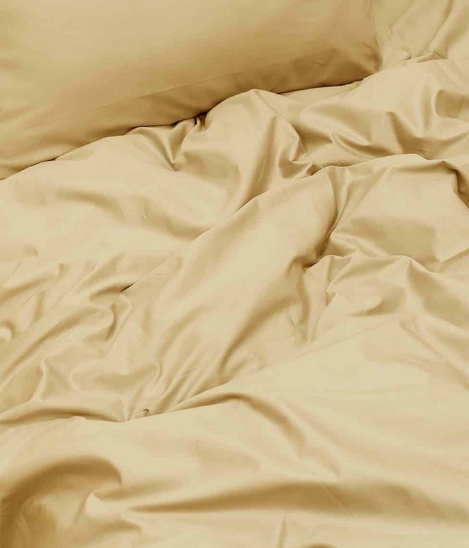 Satijnen beddengoedset Twist Donker/Honing