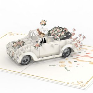 Trouwauto pop-up kaart