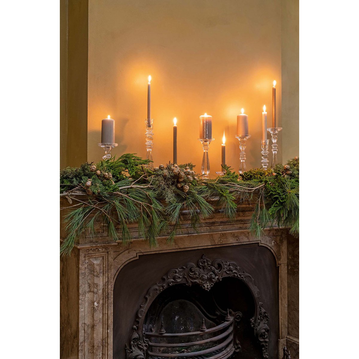 Candle Holder Glass Clear Large 10x35cm