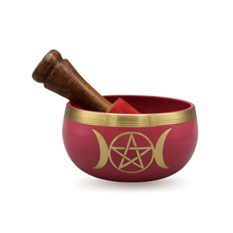Singing Bowl Pink Triple Moon 9 Cm Set of 4 Pcs