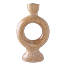 Candle Holder - Brown,  Ceramic, 13.5x8.8x23.5 cm