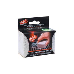 Cleaning stone for barbecue grill, made of abrasive material to scrub and clean grill surfaces.