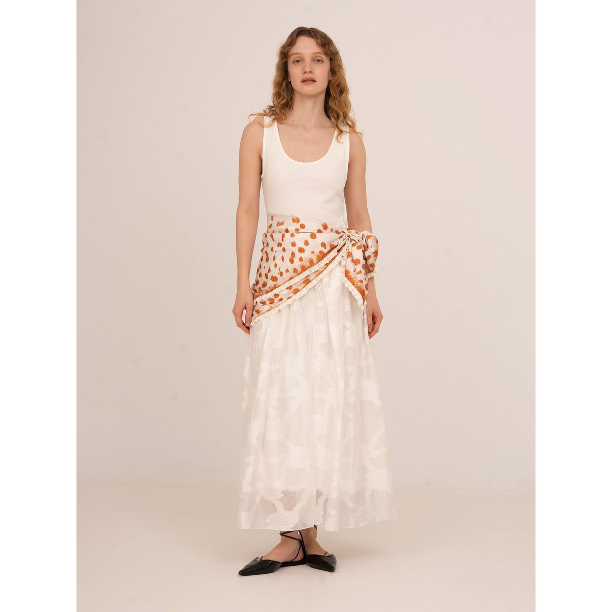 Printworks witte midi-jurk