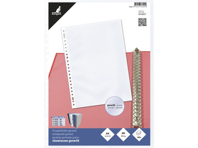 Showtas Kangaro A4 PP 23r. 45 micron transp.generfd 10x100 st.