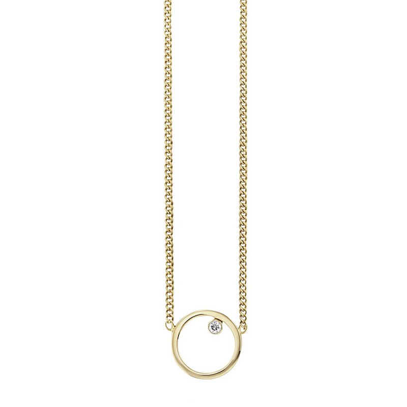 Collier 925/- Plata de ley vergoldet Zirkonia Kreis
