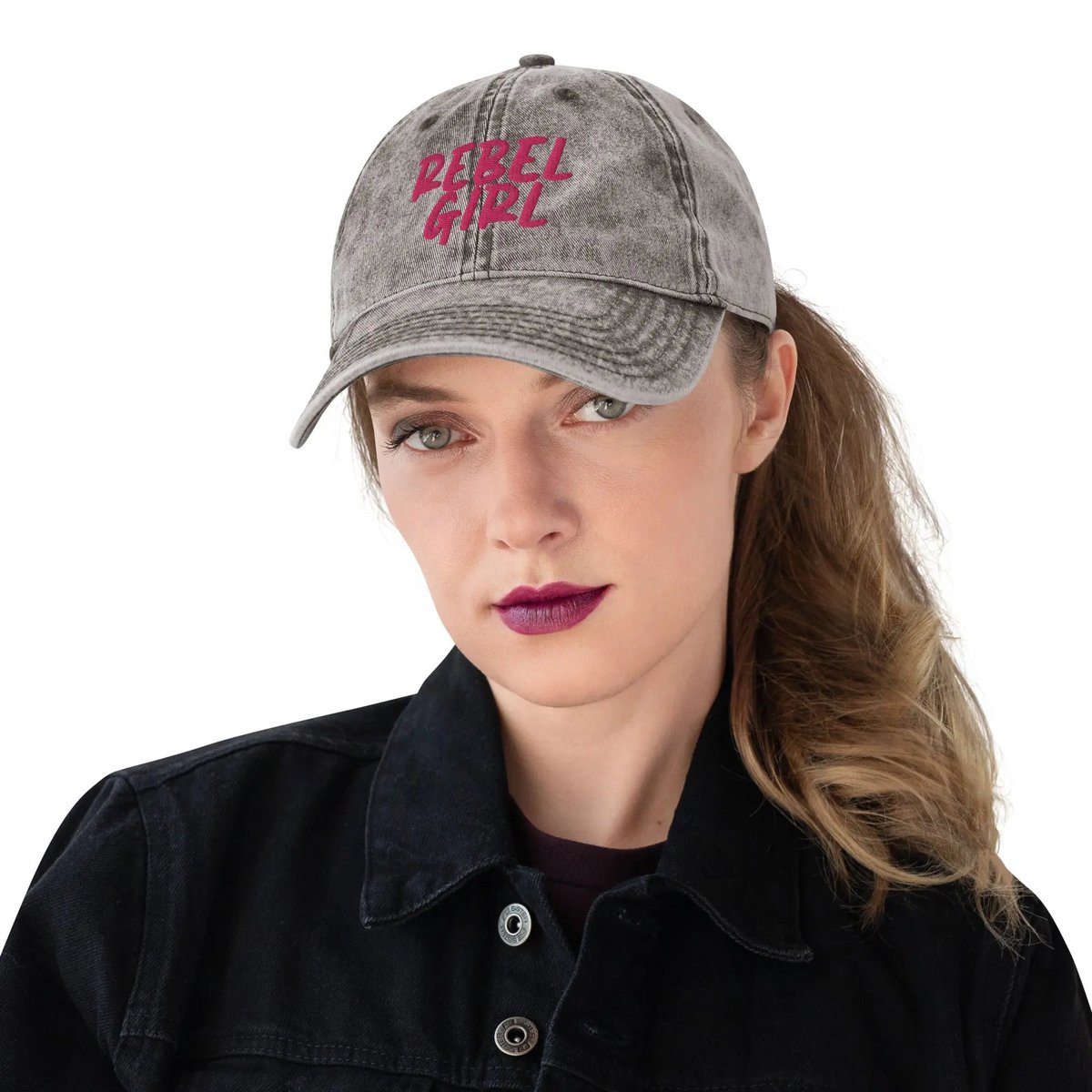 Gorra vintage REBEL GIRL Gorra vintage de sarga de algodón