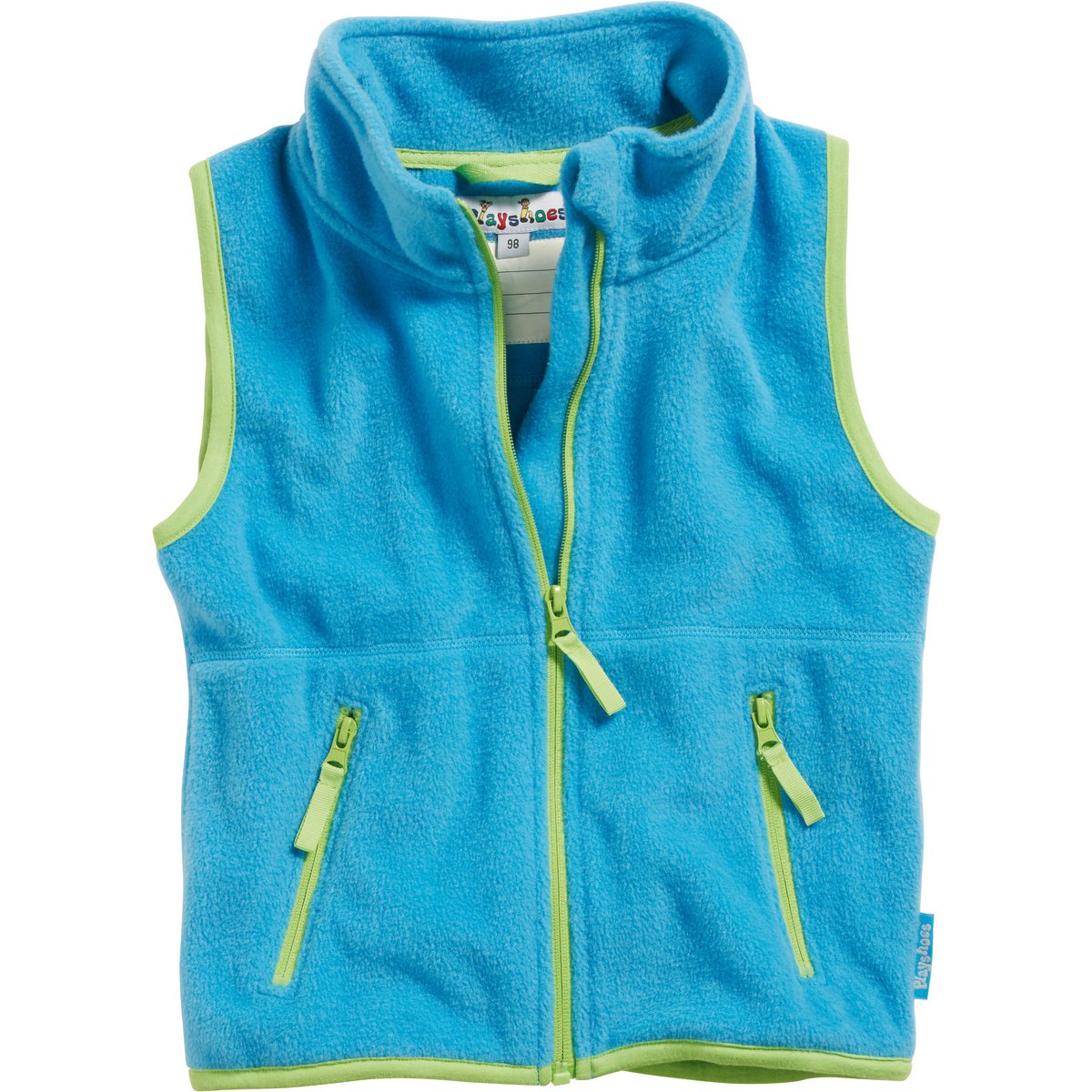 Fleece Weste Farbkontrast - Aquablau