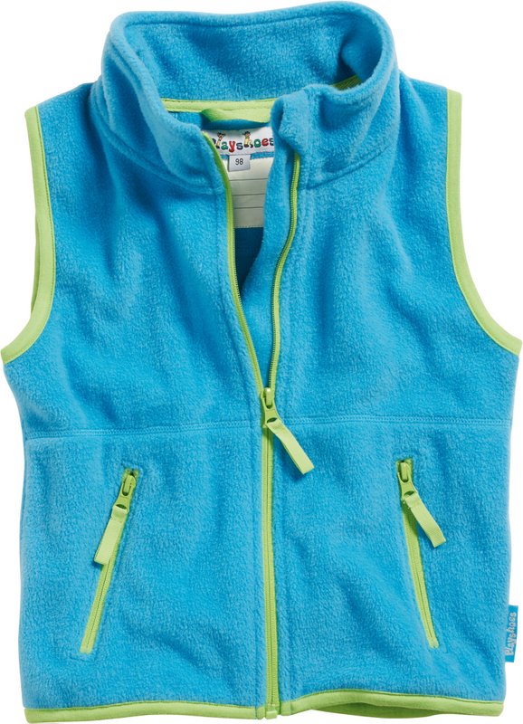 Fleece Weste Farbkontrast - Aquablau