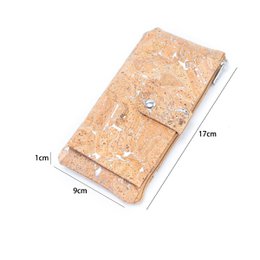 Gold and silver cork Slim card snap long wallet BAG-2234
