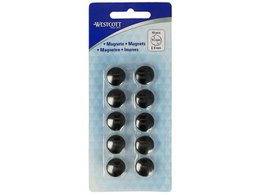 Magnet Westcott schwarz Packung mit 10 Stück. 15mmx8mm 100gr. Kappe: 3-4 Blatt 80gr. Papier