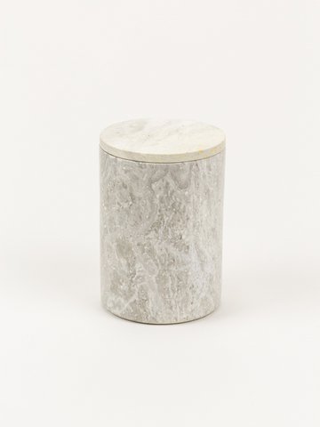 Mittlere zylindrische Box aus Stein mit Natursteindeckel