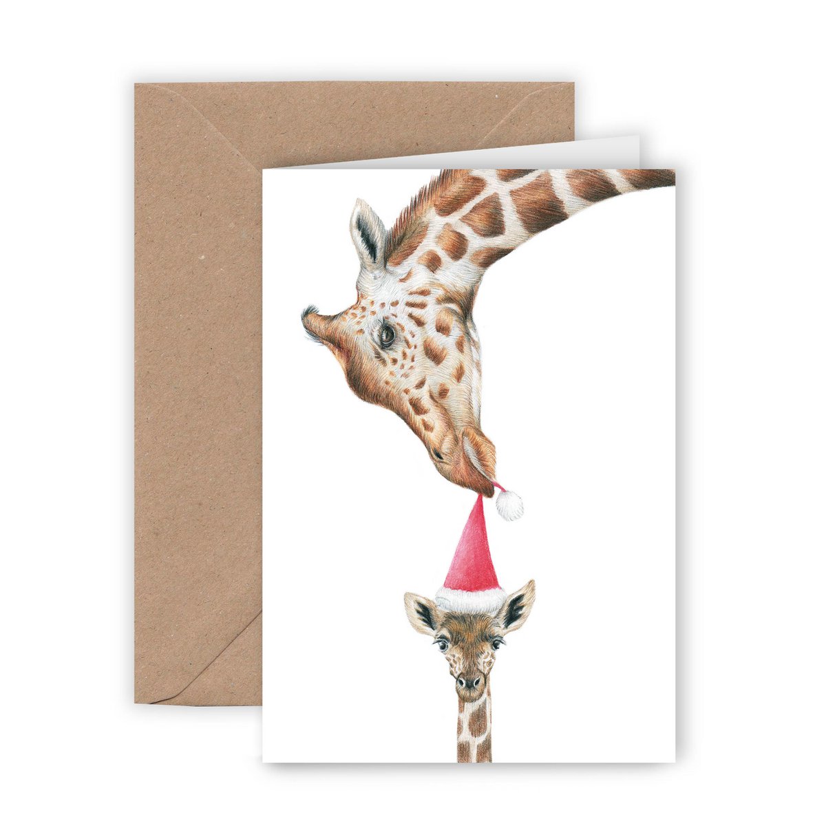 Giraffe Christmas Card, Greeting Card, Holiday Card 12,3 x 17,5 cm