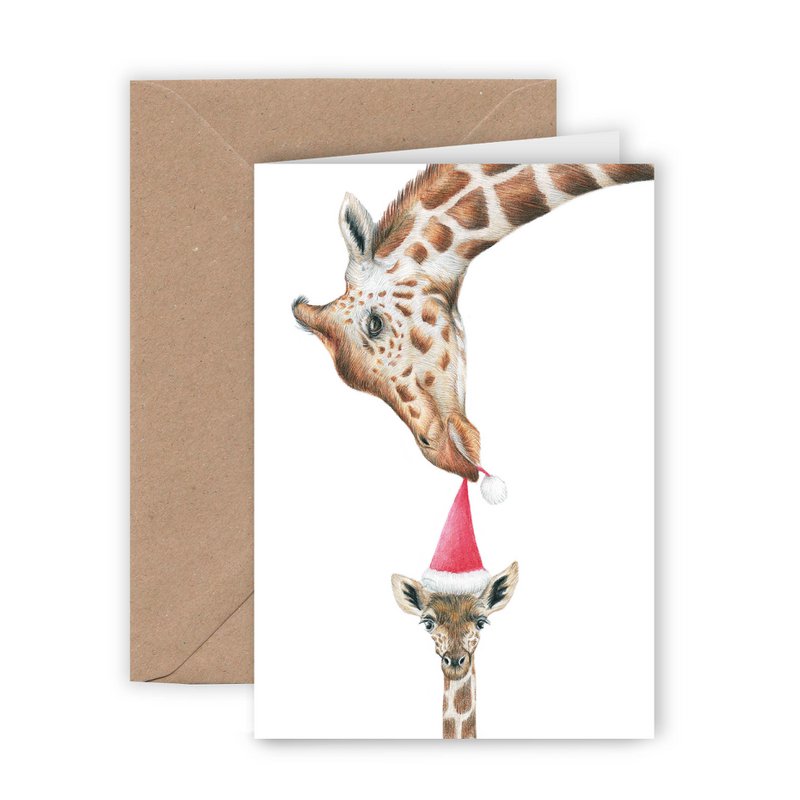 Giraffe Christmas Card, Greeting Card, Holiday Card 12,3 x 17,5 cm