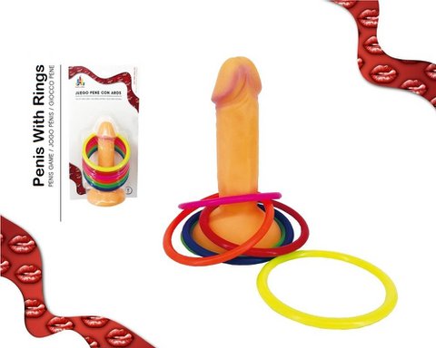Vernetzter Vergnügen - PL022 - Penis mit Wurfringen - 1 Stück