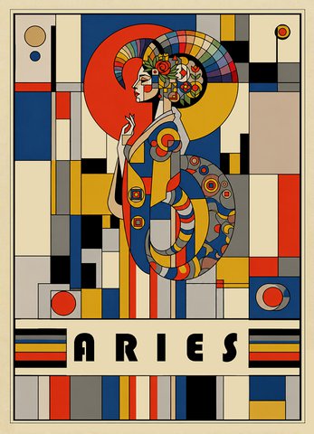 Dierenriemtekens afdrukken - Bauhaus-stijl