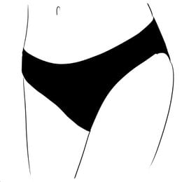 Bamboozy Menstrual Underwear Style 1 Basic Jasmine - Black, seamless, intimate care product for women. Made of bamboo fabric, available in sizes XS-3XL.