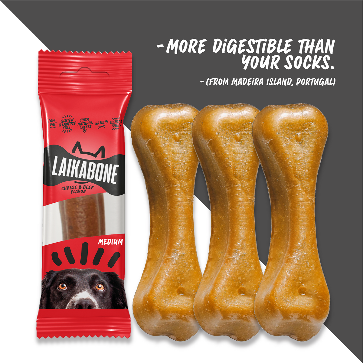 Laikabone Dog Dental Chew - Cheese & Beef (Box)