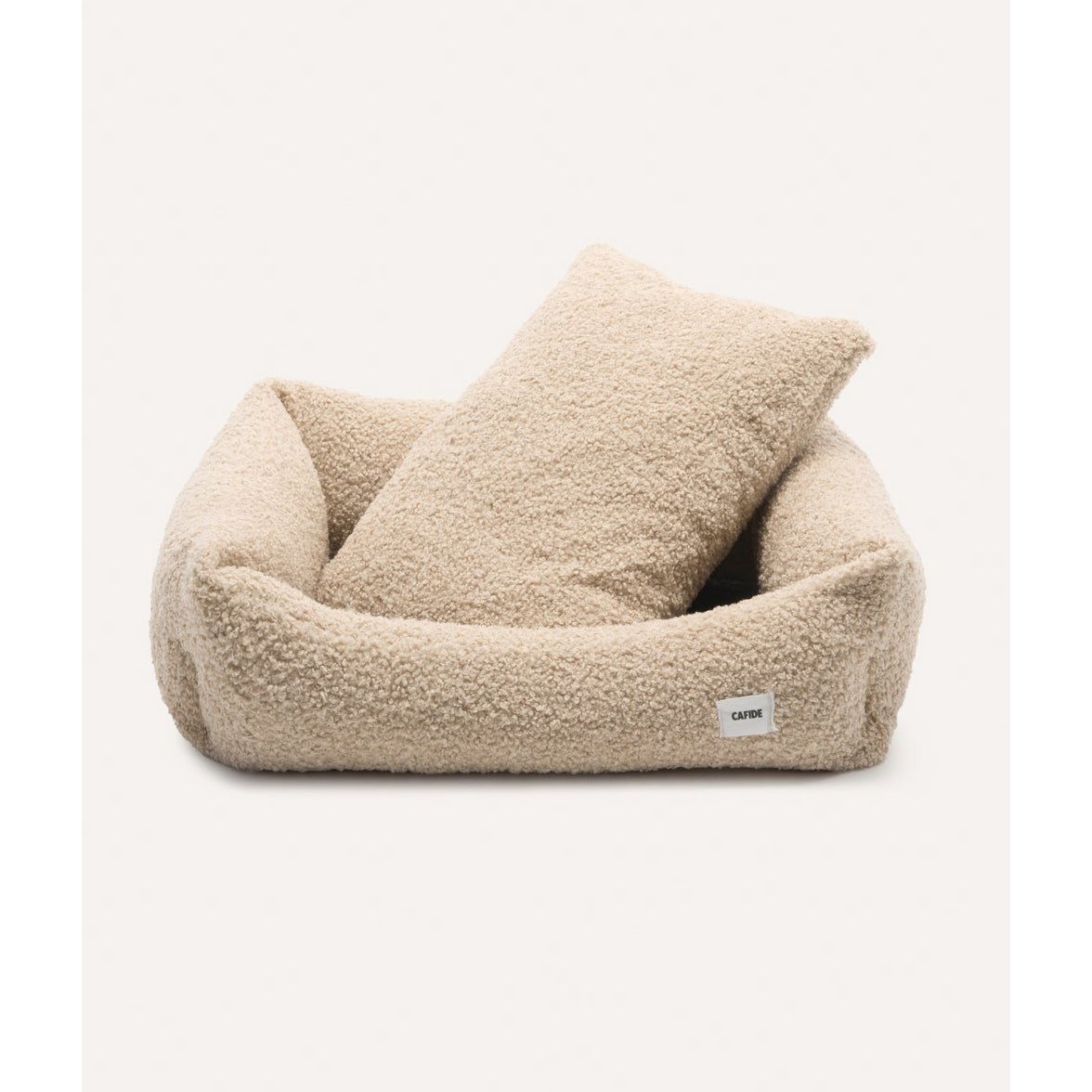 Beige Shearling Dog Bed, Snozy