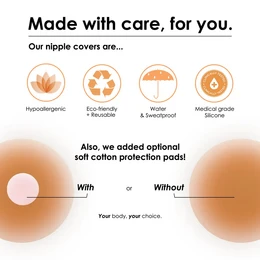 Neats Adhesive Silicone Nipple Covers - 1 pair (Almond)