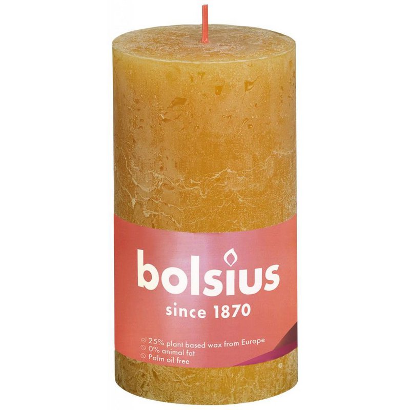 Bolsius Rustic pillar candle 130/68 Ocher