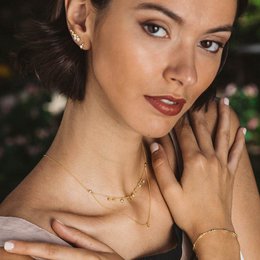 Double silver and zircons necklace
