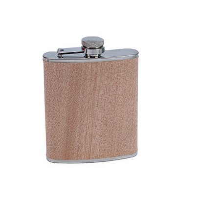 Flachmann aus Metall - Holzoptik, 200ml