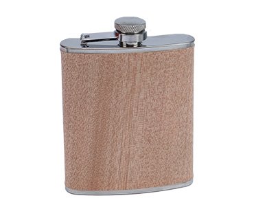 Flachmann aus Metall - Holzoptik, 200ml