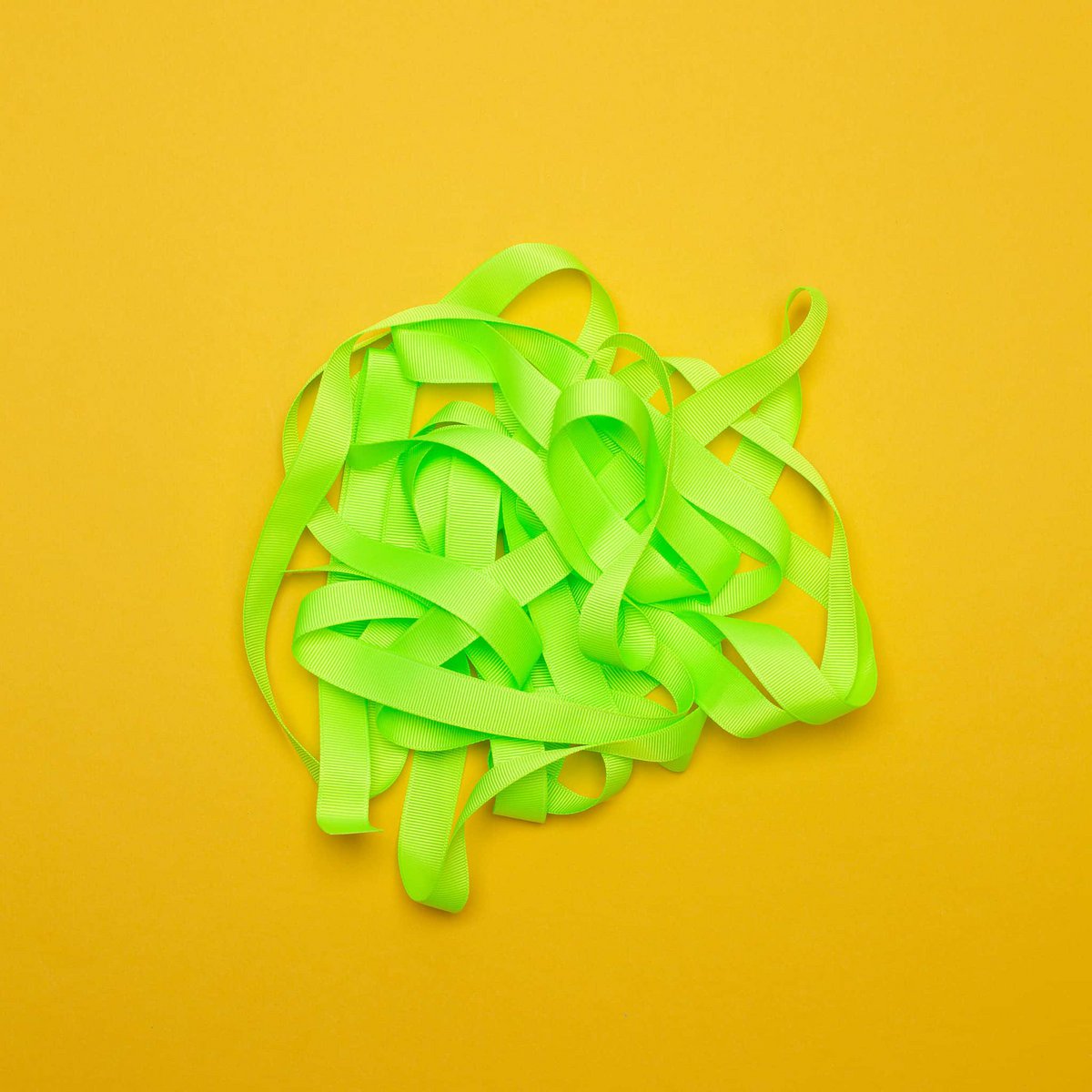 Gift ribbon neon yellow, neon yellow ribbon easy to tie, 16mm x 5m neon grosgrain ribbon for wrapping gifts