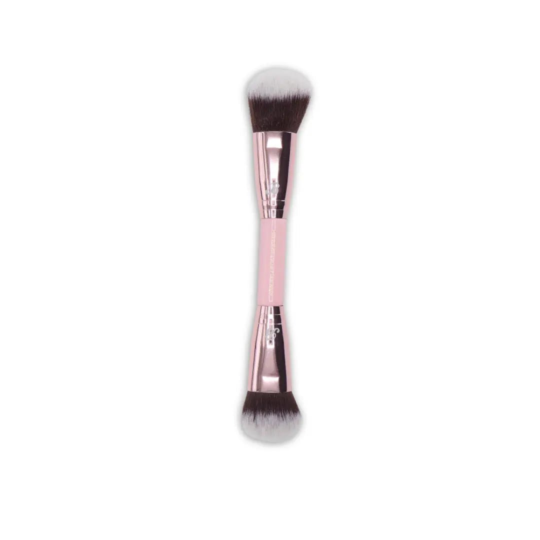 Duo Pinceau Fond de Teint et Visage Rose Tendre et Doré