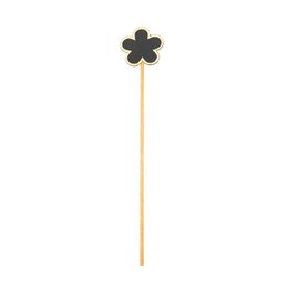  Black flower shaped chalkboard stake, 45cm tall wooden stick, garden plant marker plug