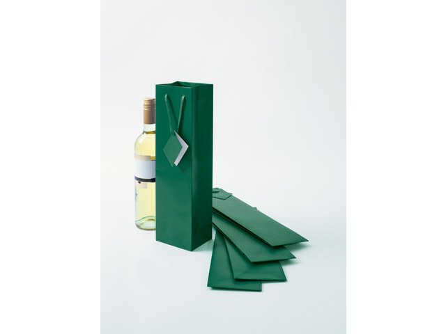 Cadeautas Sigel fles, opaal groen, matte lak, cadeaukaartje, papier, 157 g,