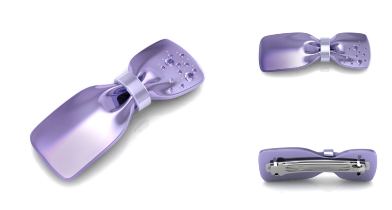 Pasador de pelo de acrílico y cristal - Violeta