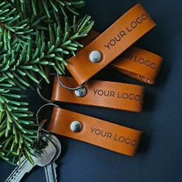 Custom leather key fobs with your logo engraved