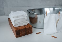 Lot de 3 serviettes éponge en chanvre de couleur blanche