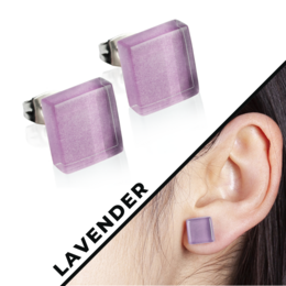 Quadratische Ohrstecker mit Glas Steinen in vielen Farben • 10mm • nachhaltig / minimalistisch / haltbar
