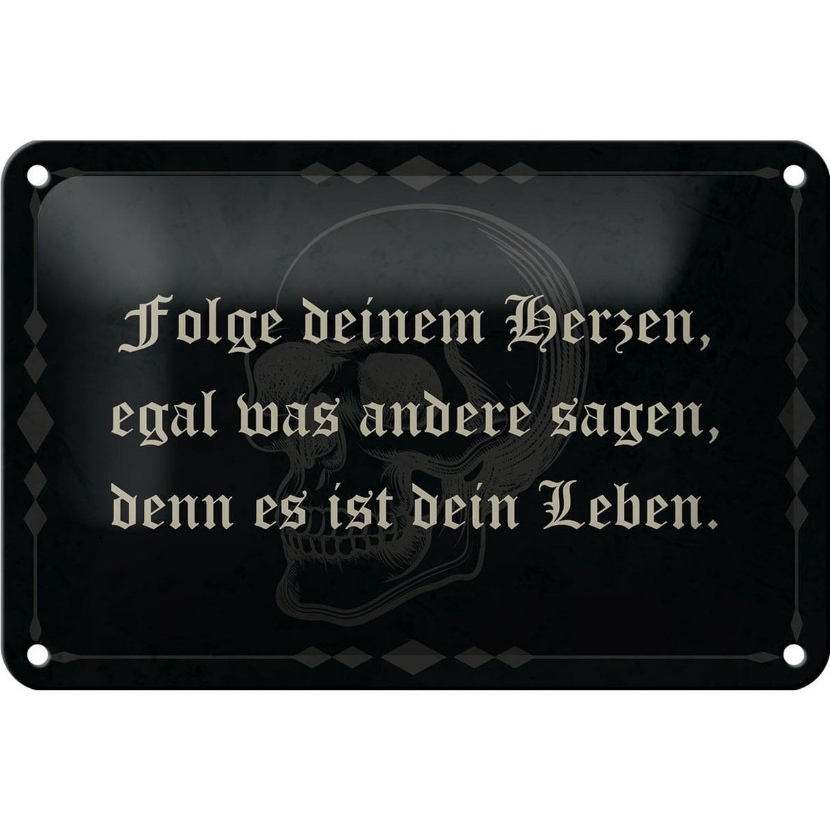 Tin sign saying 18x12cm follow your heart no matter what decoration