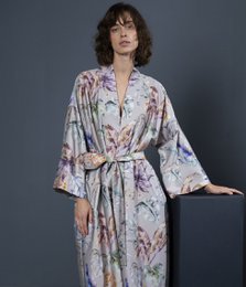 Badekåbe Kimono Flora Costera Mandel