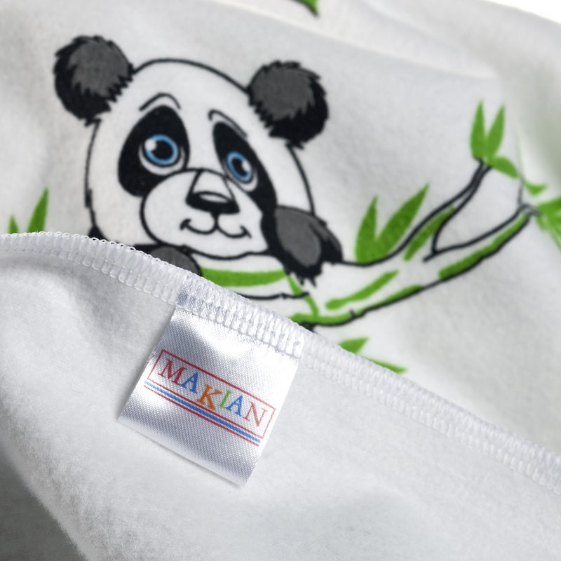 Flannel Diapers-80x80cm-Set of 3 pieces-Oeko-Tex tested-100% Cotton-White/Green/Panda