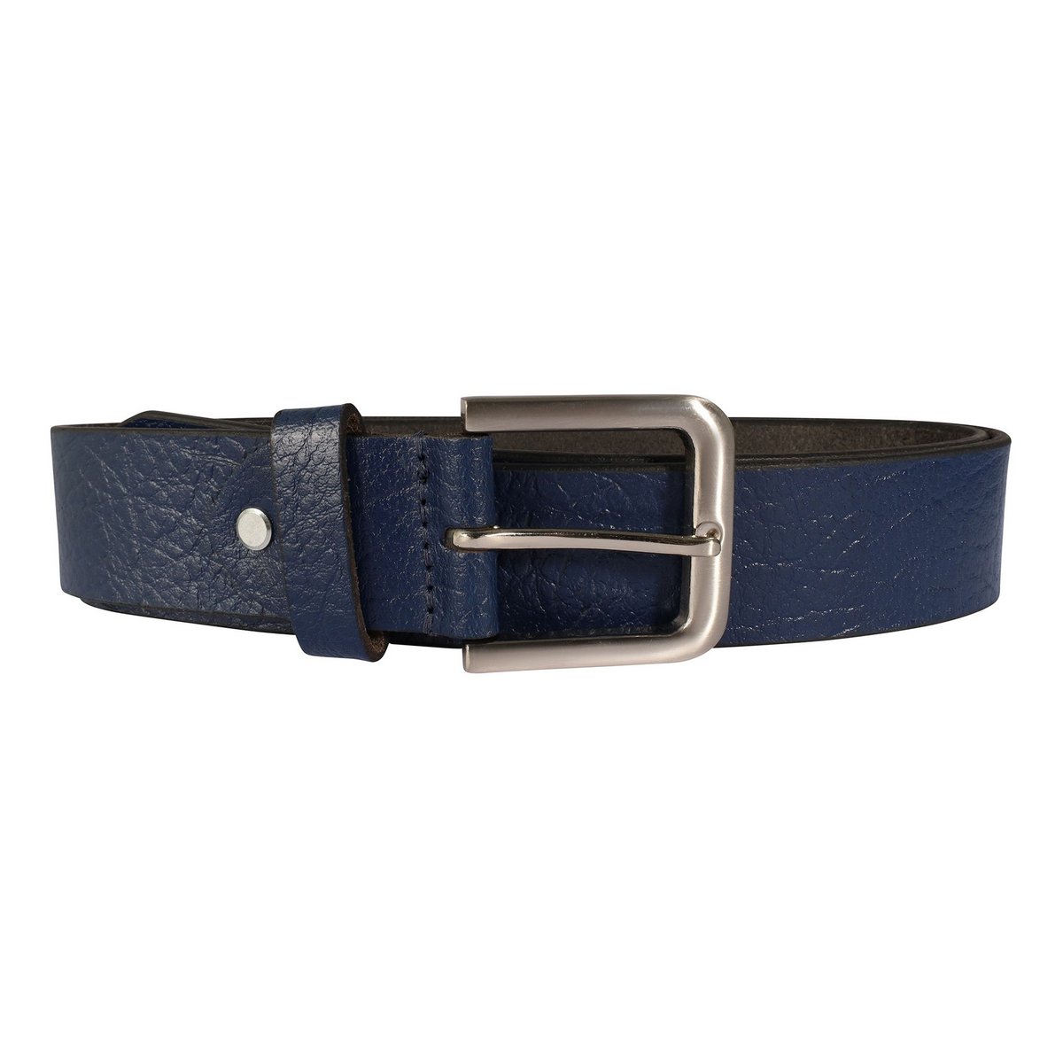 Leonardo Verrelli genuine leather belt, dark blue, can be shortened, 140 cm