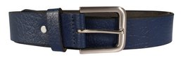 Leonardo Verrelli genuine leather belt, dark blue, can be shortened, 140 cm
