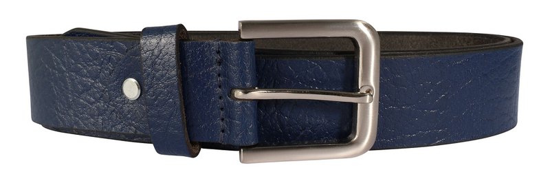 Leonardo Verrelli genuine leather belt, dark blue, can be shortened, 140 cm