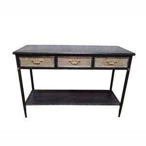 Consoletafel met lades, zwart/goud, ijzer, 120x45x80 cm